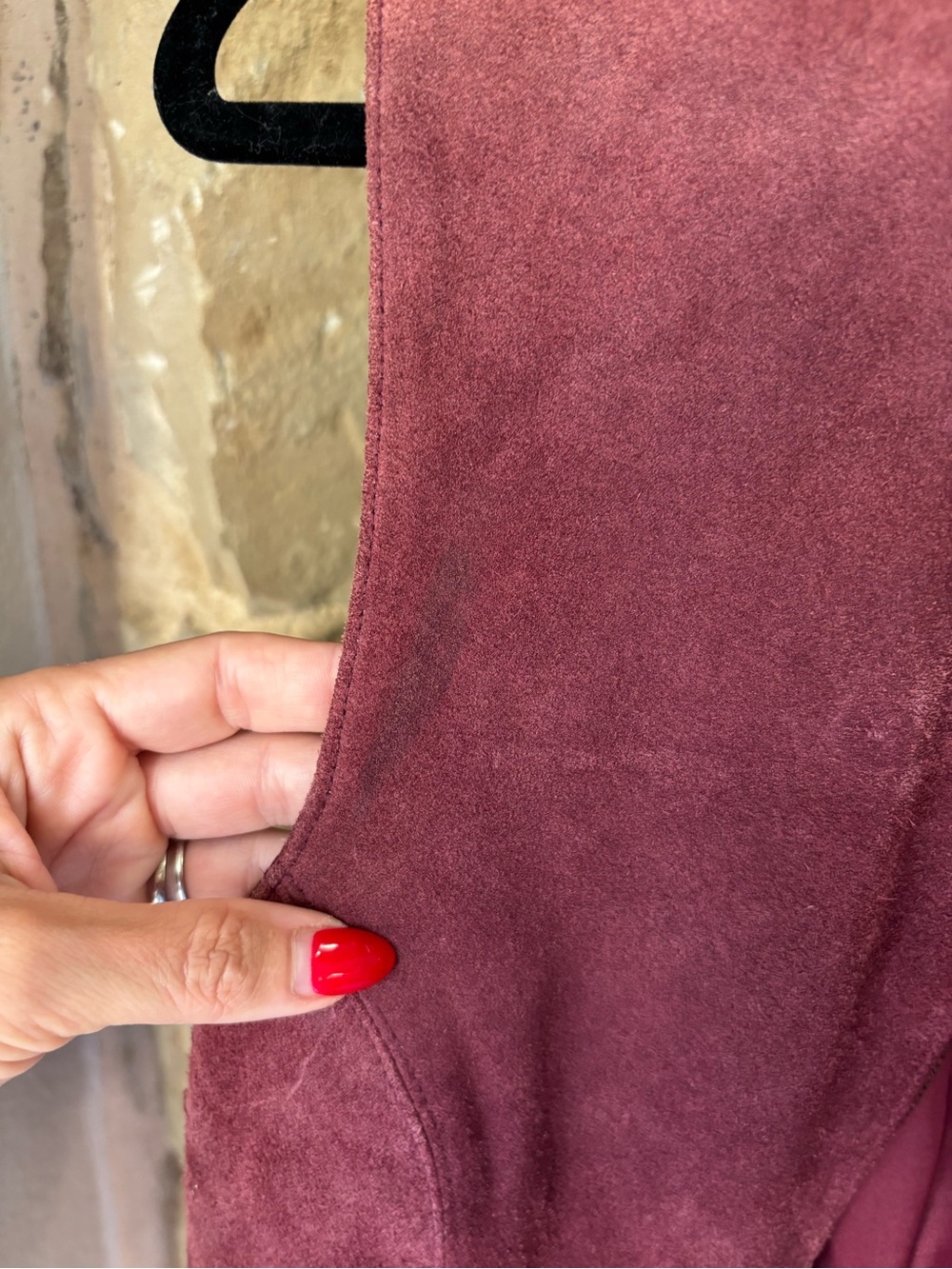 KZK Burgundy Suede Zip Front Vest - Picture 4 of 6